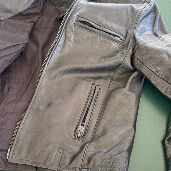 Karl largerfeld Men's Black Leather Jacket M - Picture 8 of 9